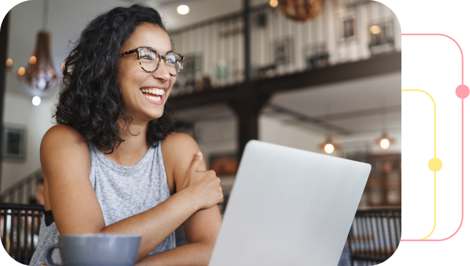 Smiling travel advisor with laptop